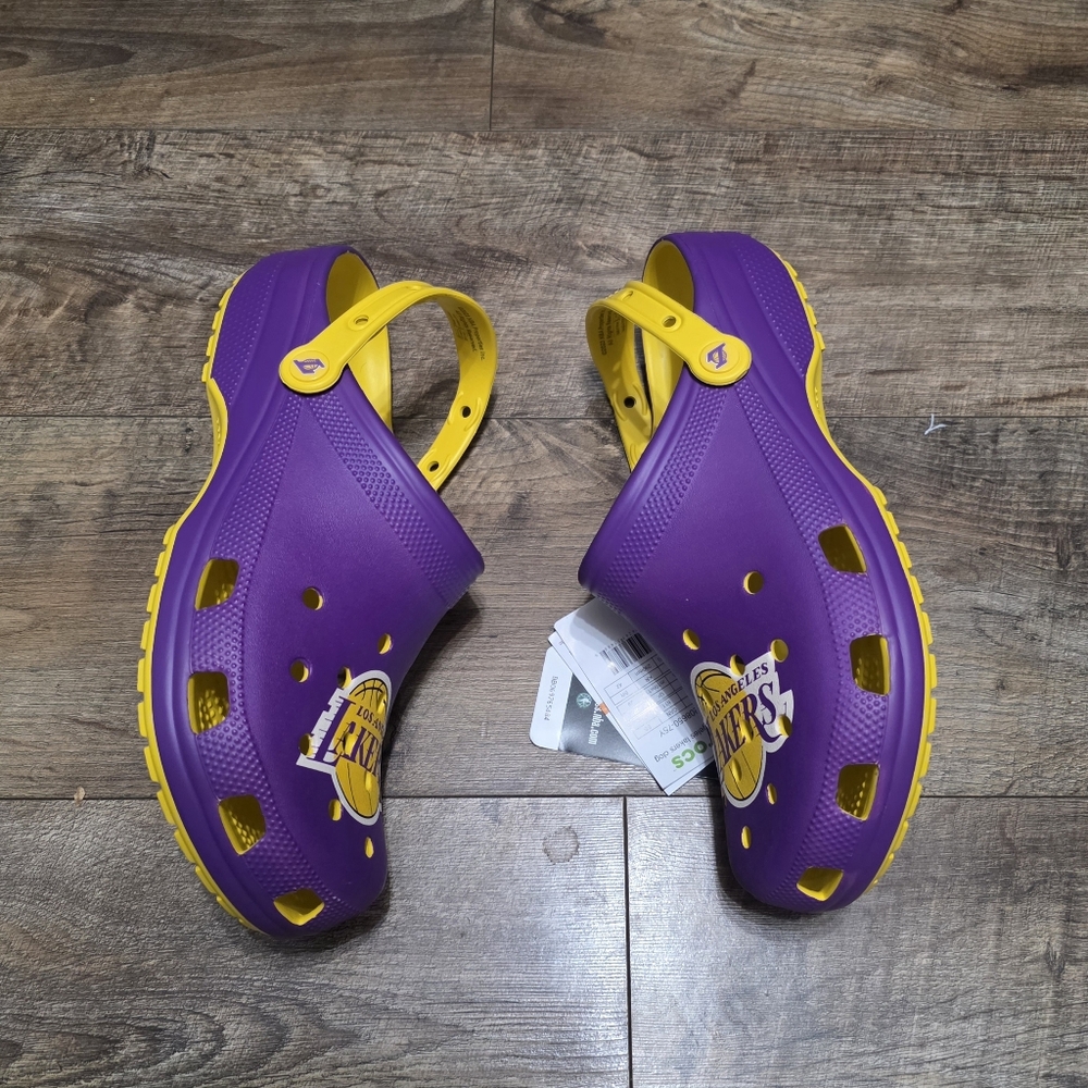 Crocs LA Lakers Sandals Men Size 11 - Picture 2 of 13